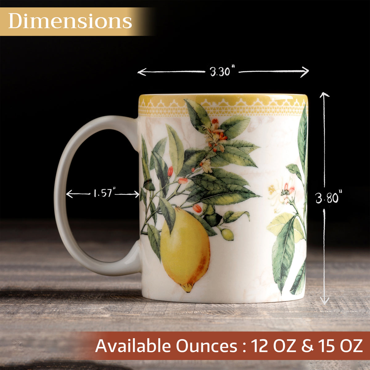 Limoncello Fine Bone China Coffee Mugs