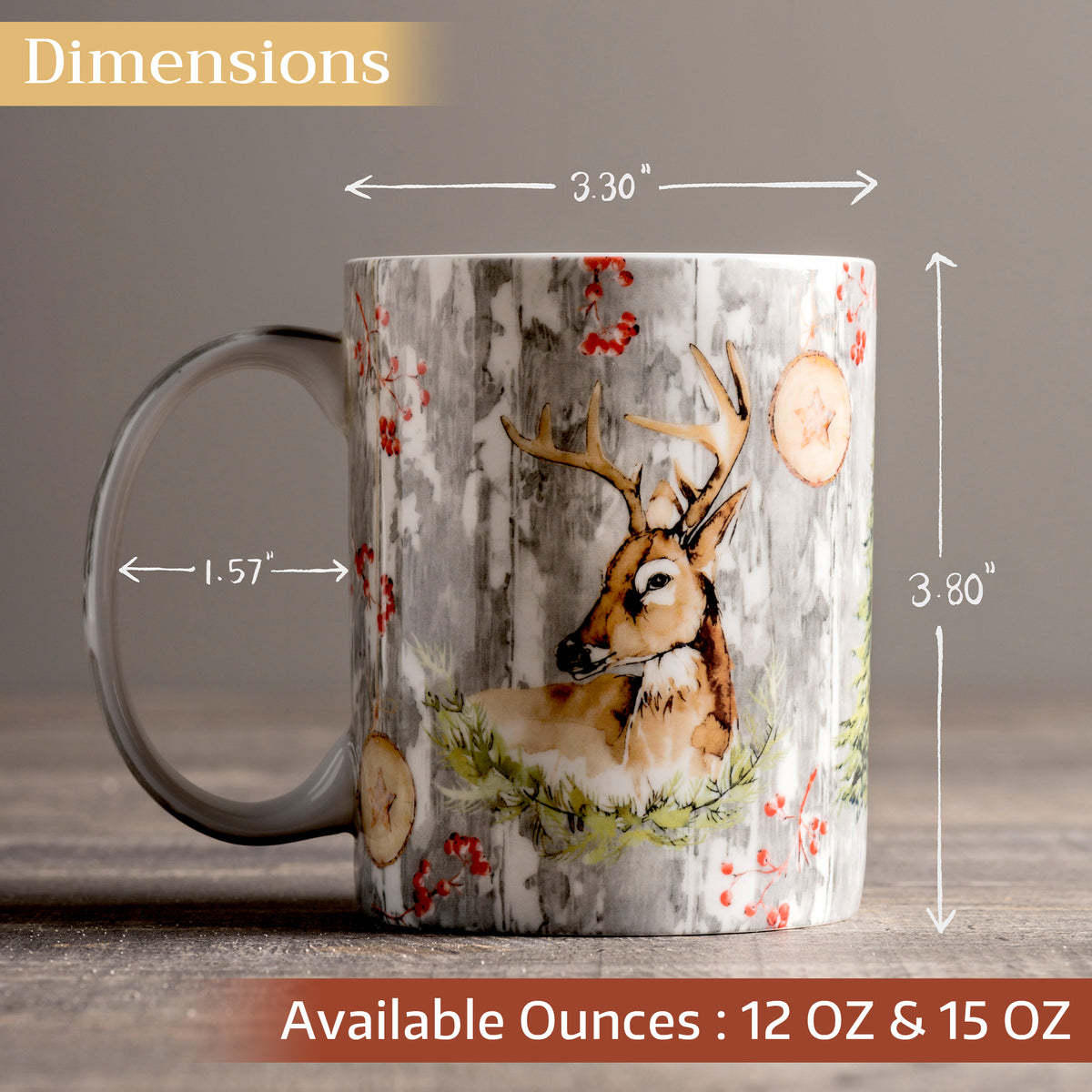 Mountain Life Fine Bone China Coffee Mugs