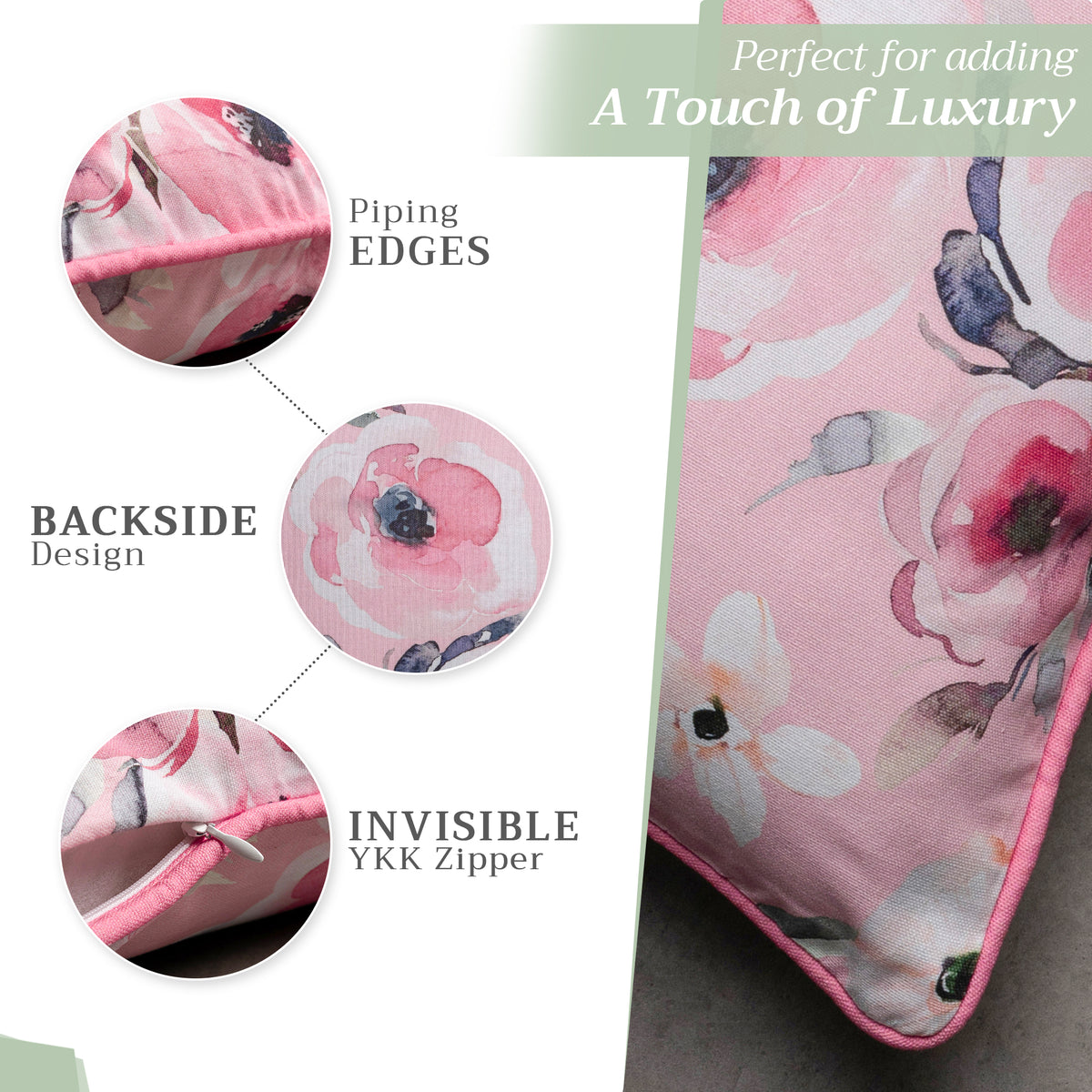 Pale Garden Throw Pillow Covers
