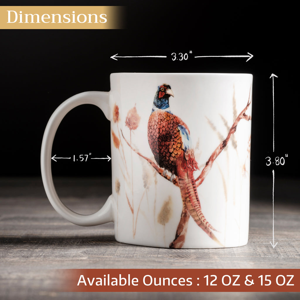 Faisan D'Automne Fine Bone China Coffee Mugs