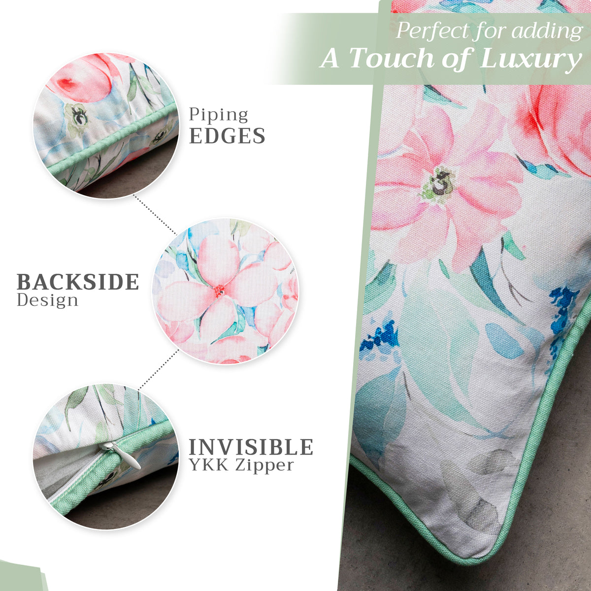 Pale Garden Throw Pillow Covers