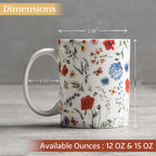 Just Floral Fine Bone China Coffee Mugs