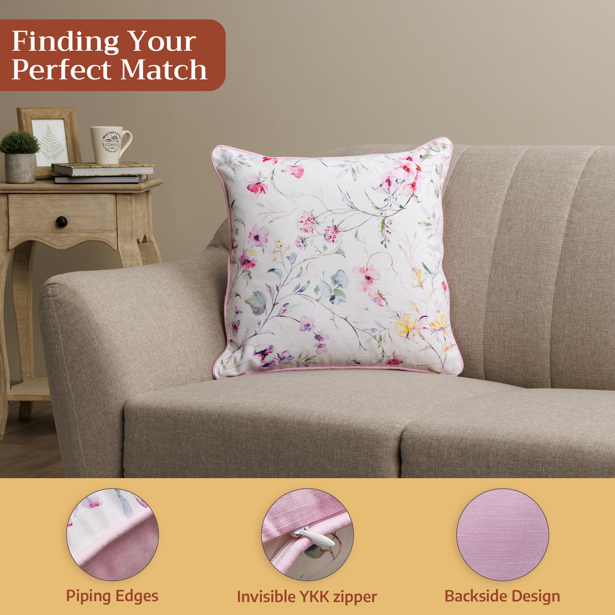Summer Floral Throw Pillow Covers