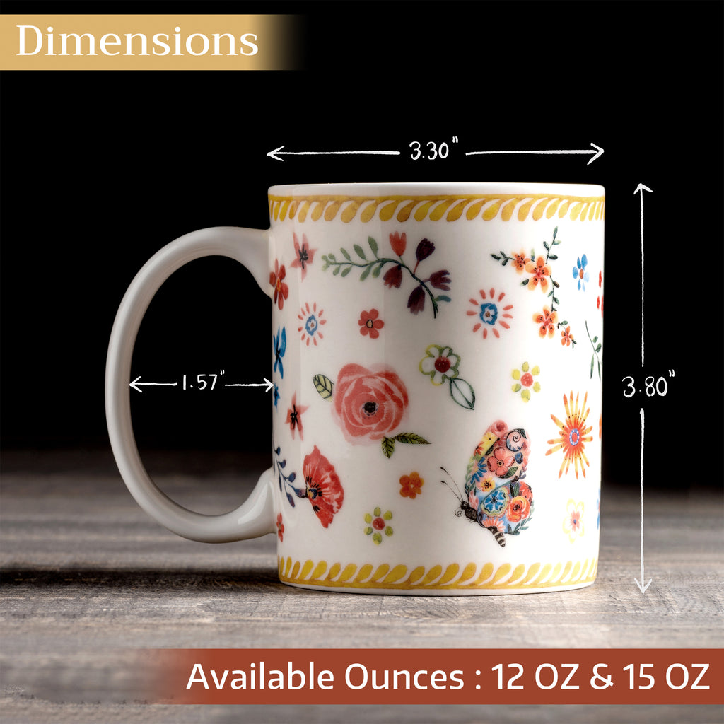 Happy Florals - Sweety Fine Bone China Coffee Mugs