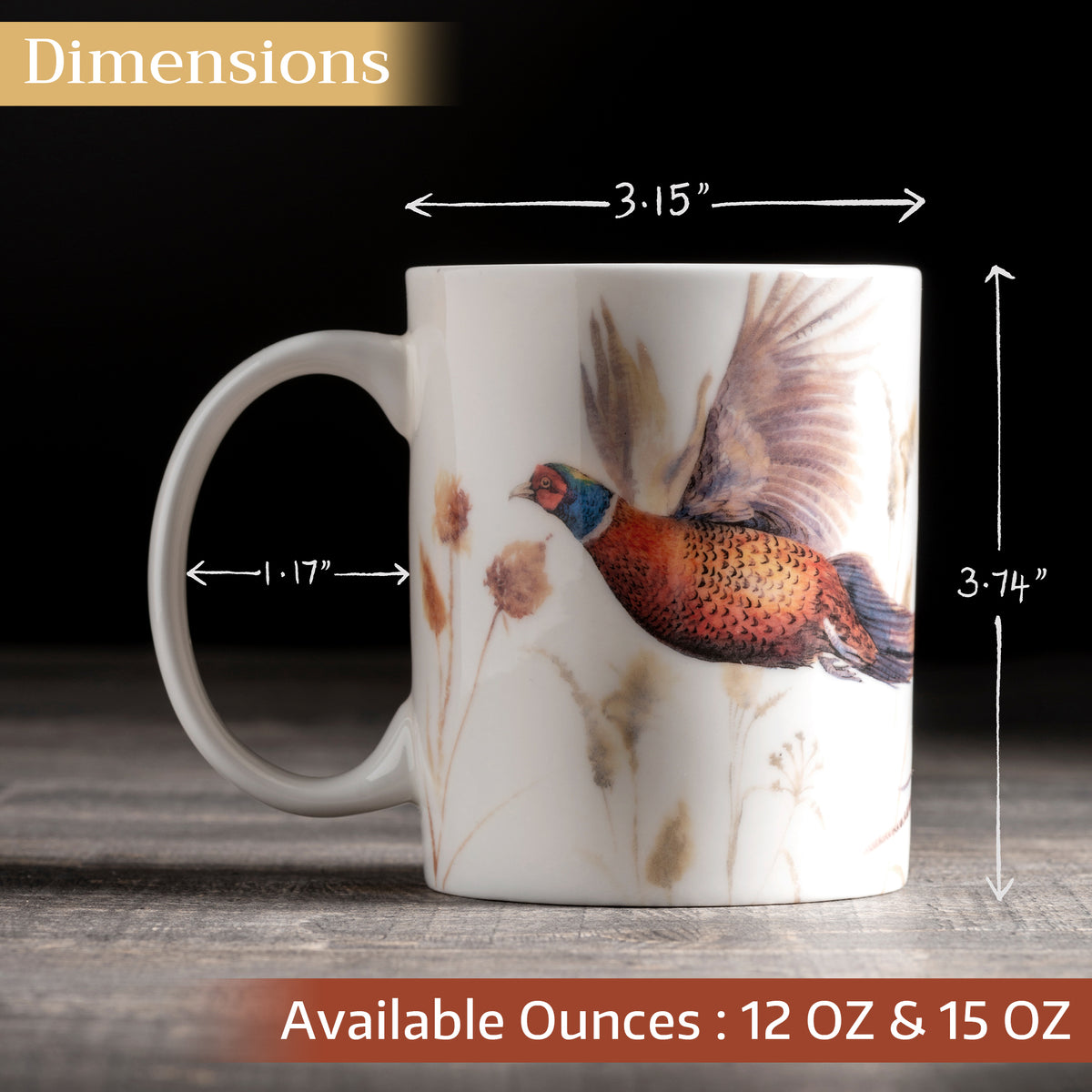 Faisan D'Automne Fine Bone China Coffee Mugs