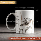 Meadow Florals - Brown Fine Bone China Coffee Mugs