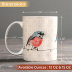 Birdies on Wire Fine Bone China Coffee Mugs