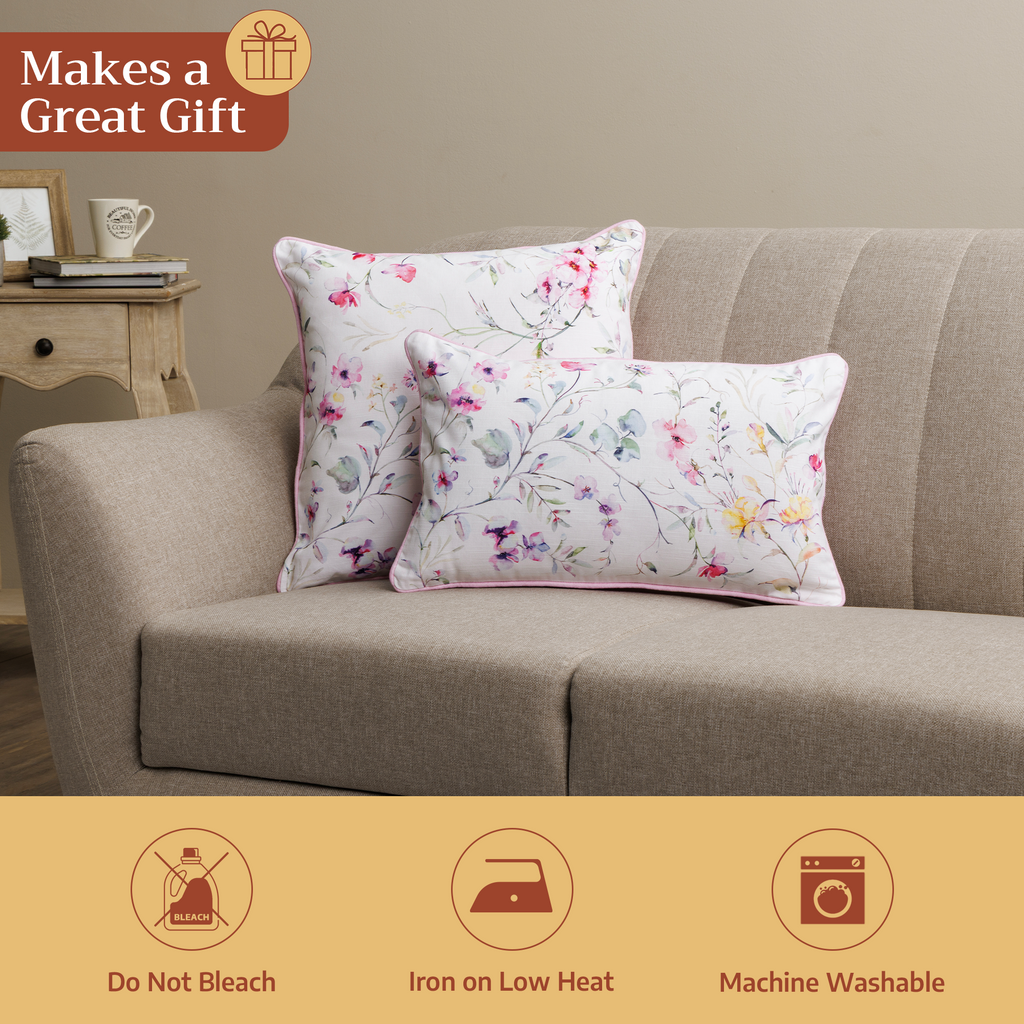 Summer Floral Throw Pillow Covers