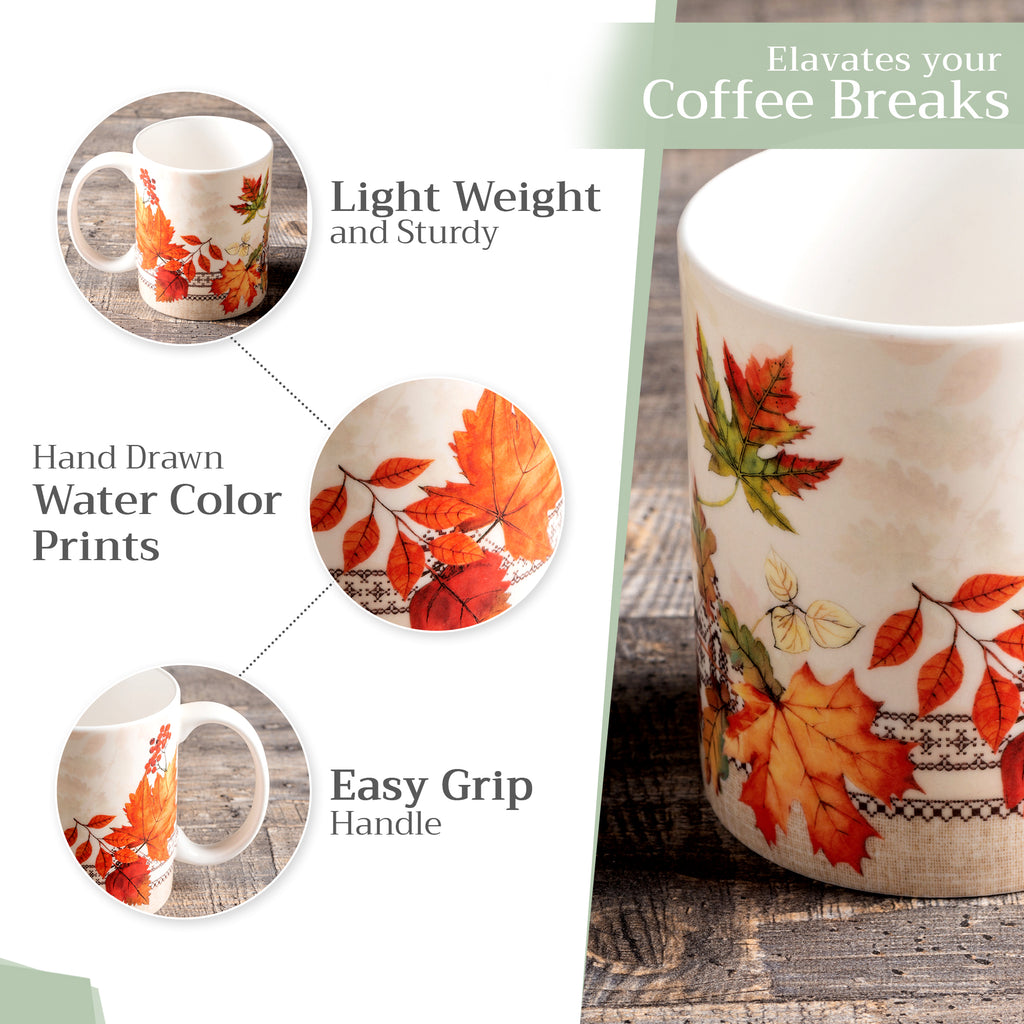 Amarante Fine Bone China Coffee Mugs