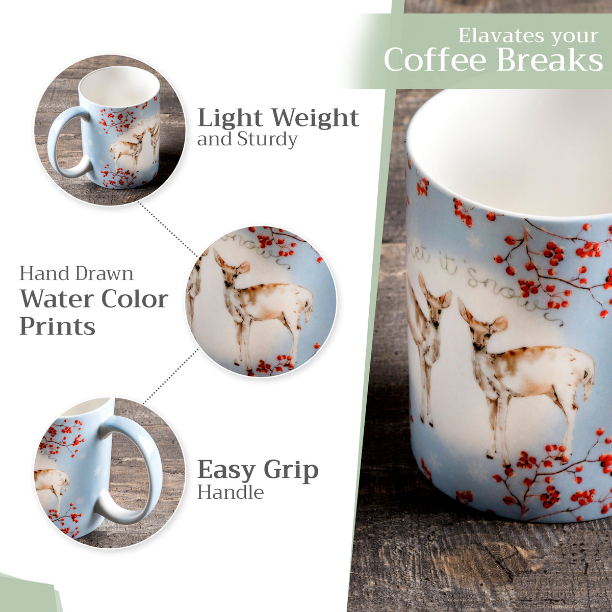 Fairy Tale Forest Fine Bone China Coffee Mugs