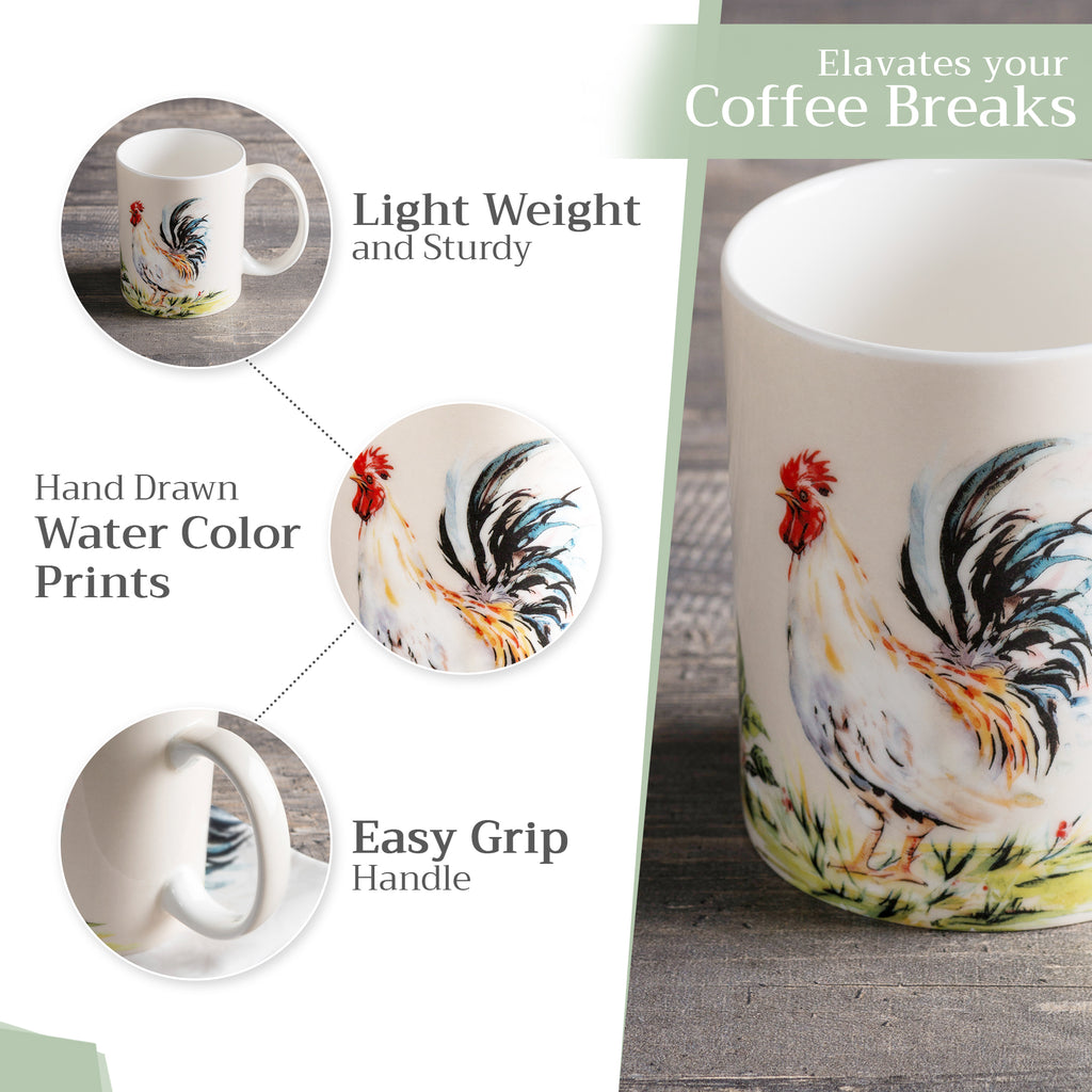 Campagne Fine Bone China Coffee Mugs