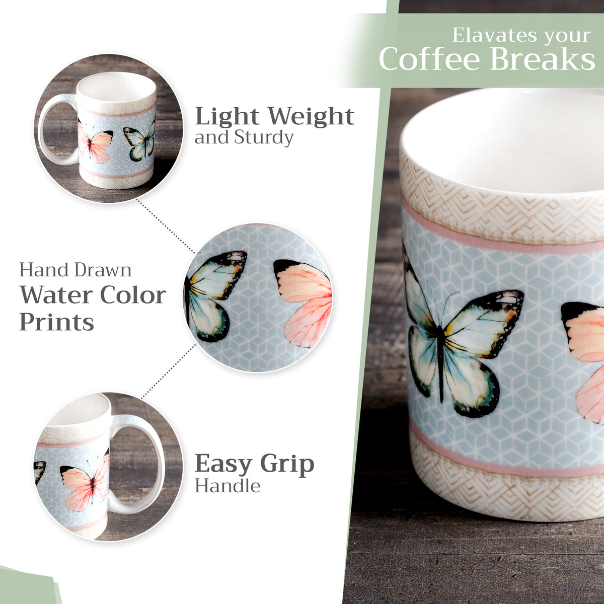 Blossoms in Spring Fine Bone China Coffee Mugs