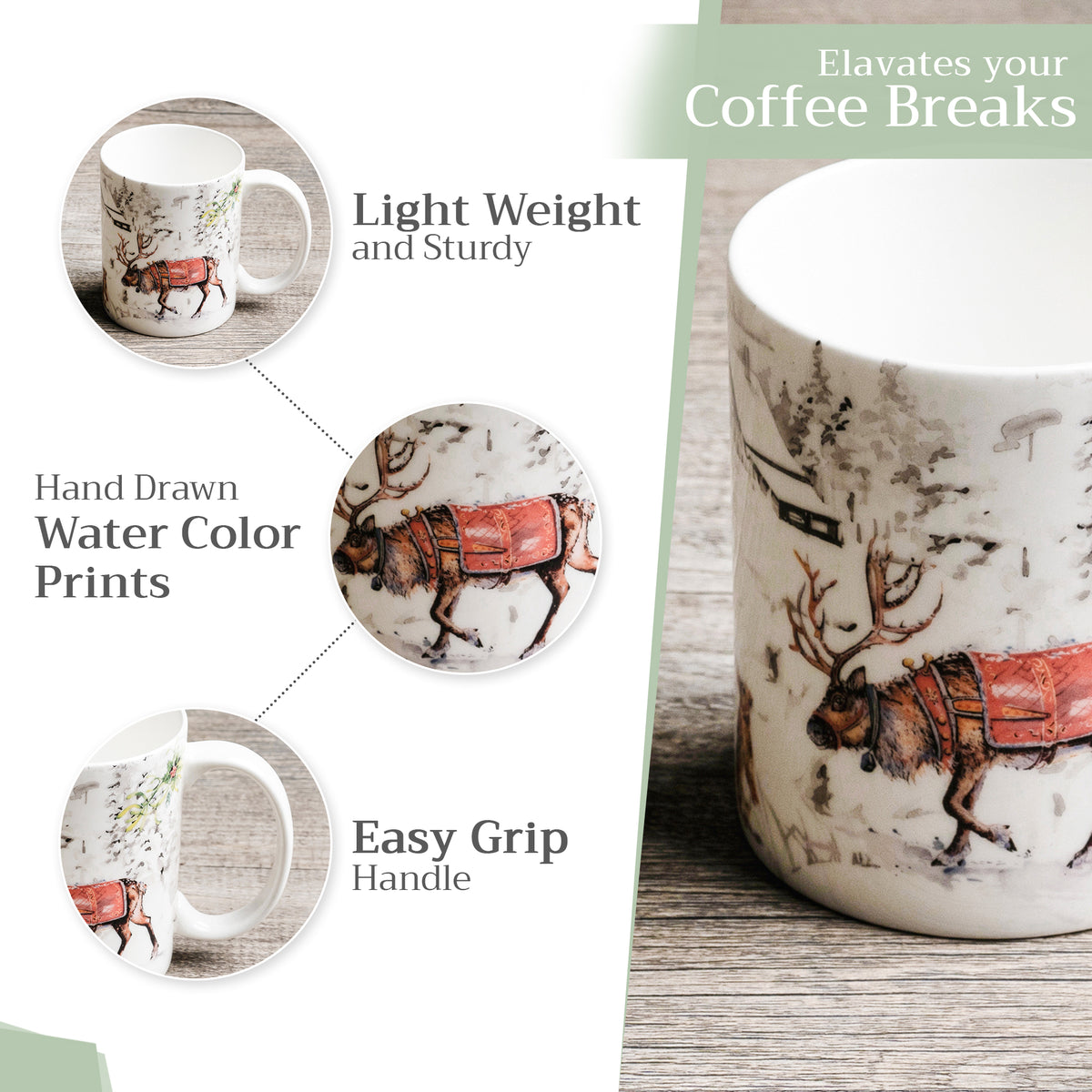 Christmas Tradition Fine Bone China Coffee Mugs