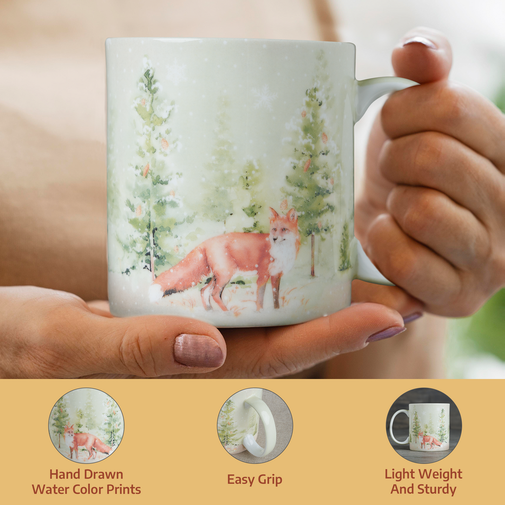 Winter Morning Fine Bone China Coffee Mugs