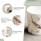 Meadow Florals - Beige Fine Bone China Coffee Mugs