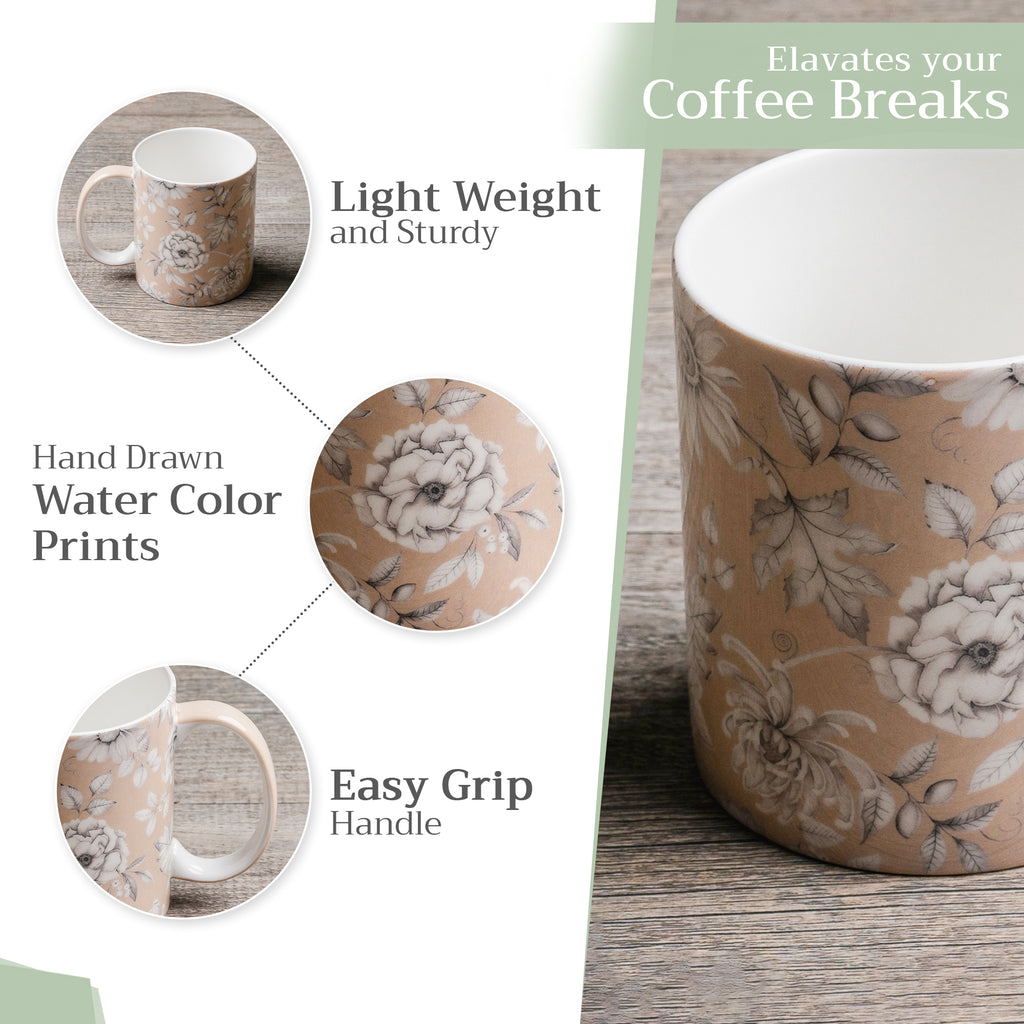 Pretty Autumn Fine Bone China Coffee Mugs