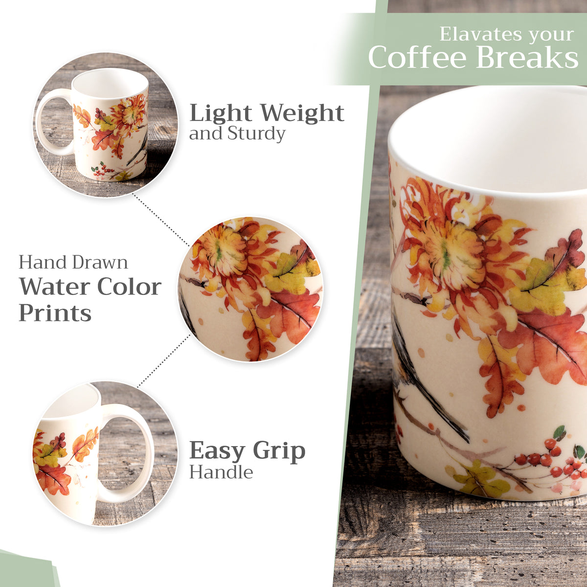 Kelim - Prairie Fine Bone China Coffee Mugs