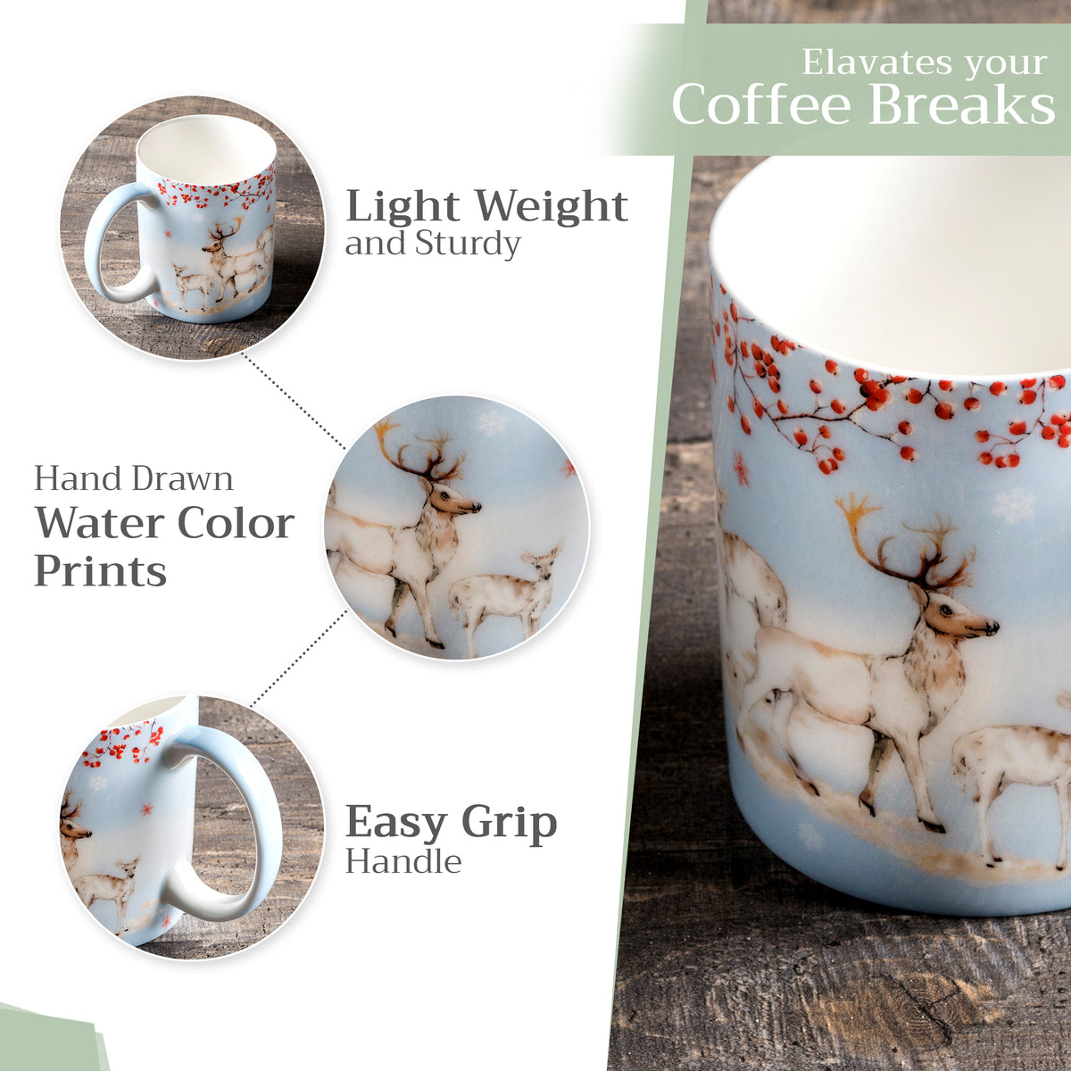 Fairy Tale Forest Fine Bone China Coffee Mugs