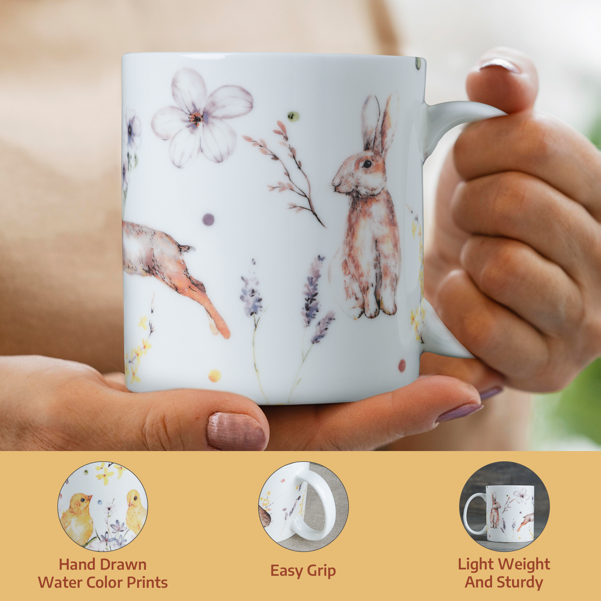 Easter Zest Fine Bone China Coffee Mugs