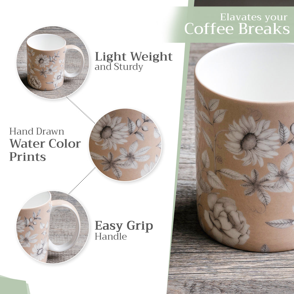 Pretty Autumn Fine Bone China Coffee Mugs