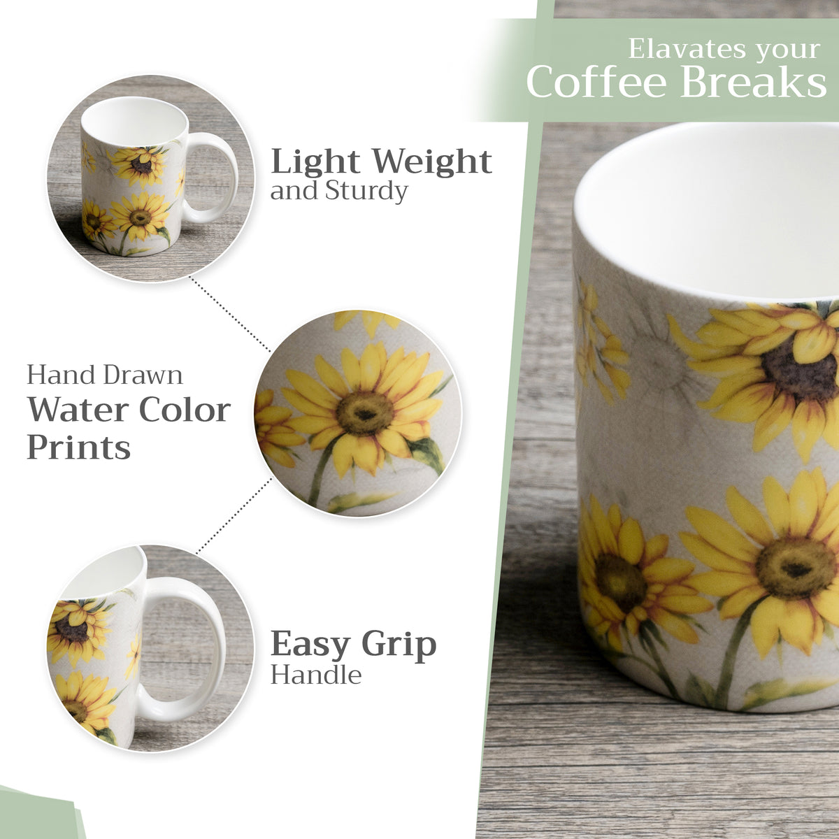 Candice Fine Bone China Coffee Mugs