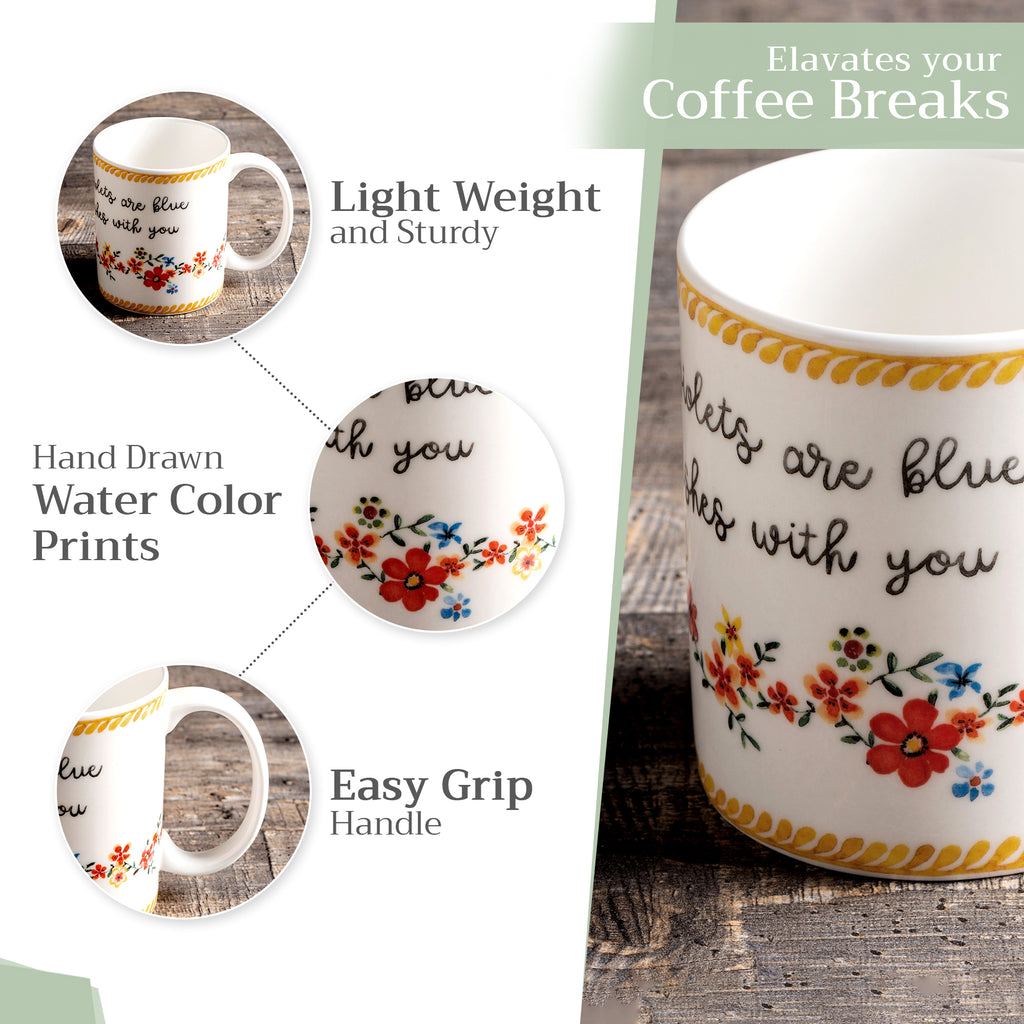 Happy Florals - Sweety Fine Bone China Coffee Mugs