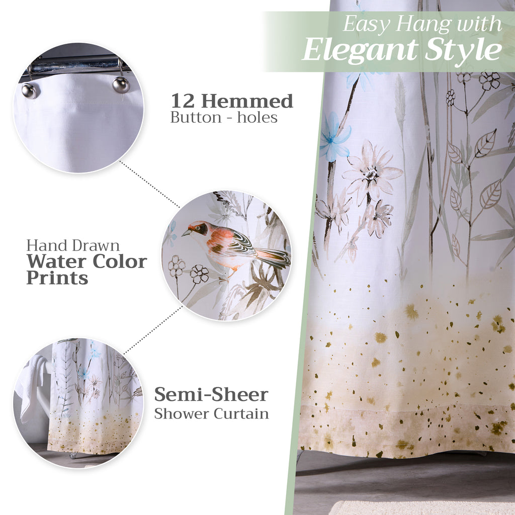 Meadow Florals Shower Curtains