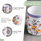Summer Floral Fine Bone China Coffee Mugs