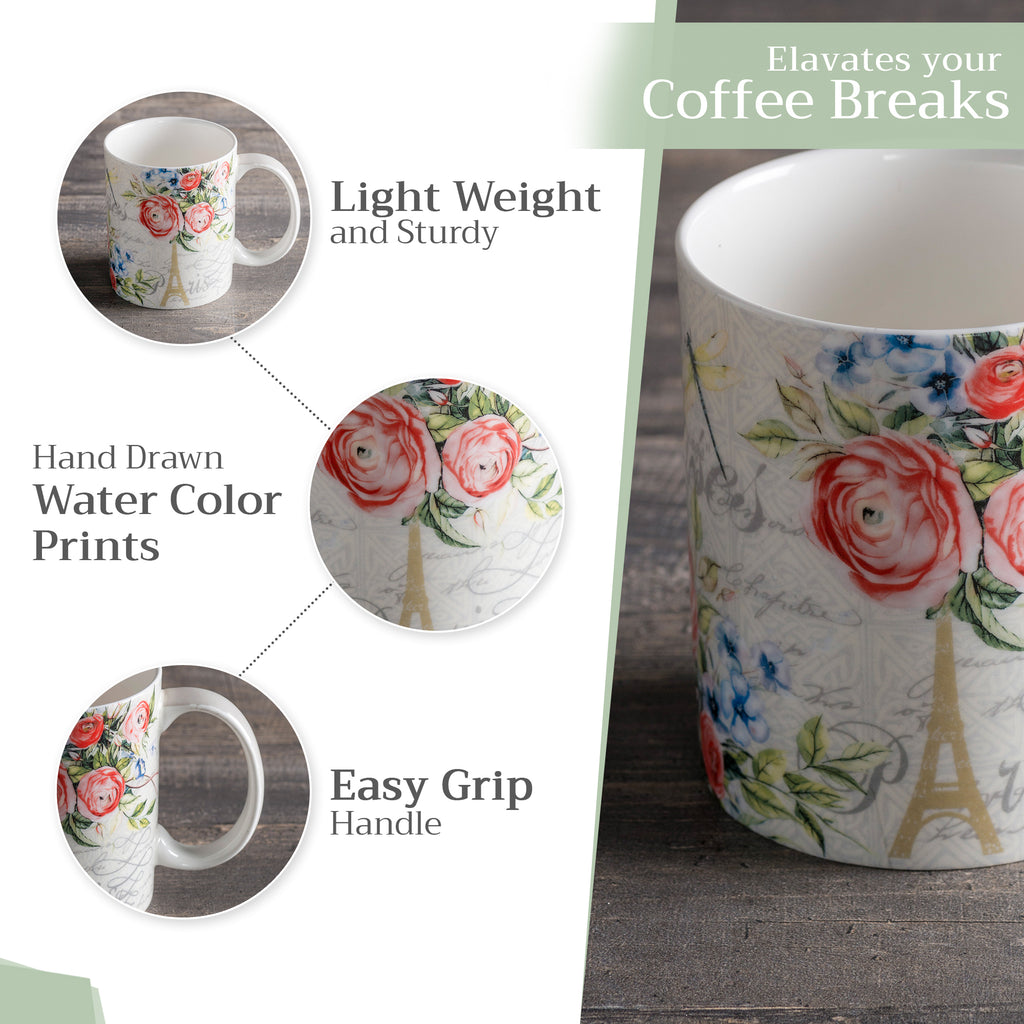 Champ De Mars Fine Bone China Coffee Mugs