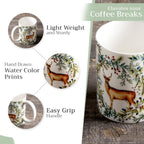 Holly Time Fine Bone China Coffee Mugs