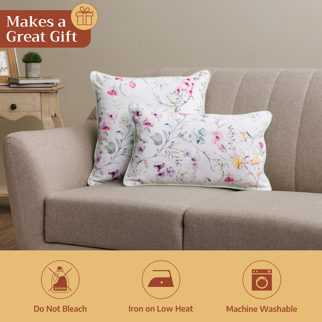 Summer Floral Throw Pillow Covers