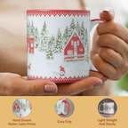 Rural Christmas Fine Bone China Coffee Mugs
