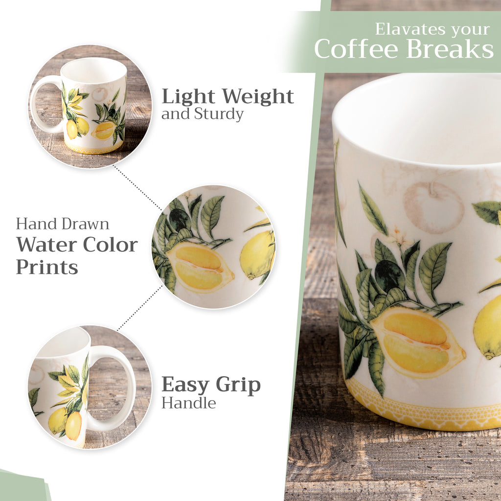 Limoncello Fine Bone China Coffee Mugs