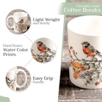 Whitish Shabby Chique Fine Bone China Coffee Mugs