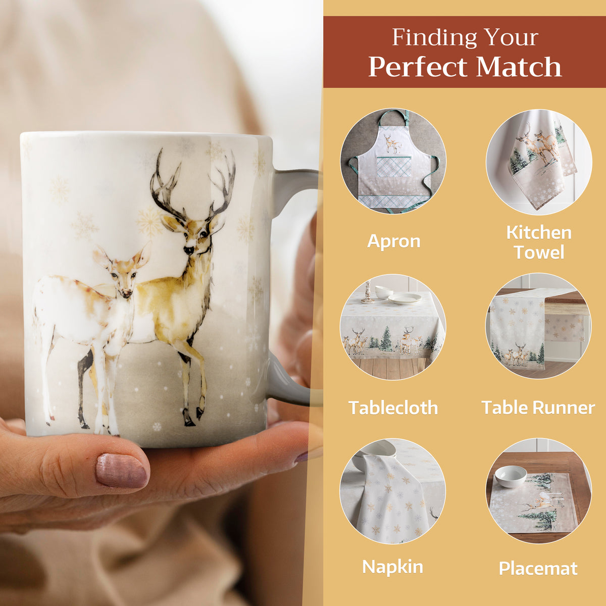 Deer In The Woods Fine Bone China Coffee Mugs