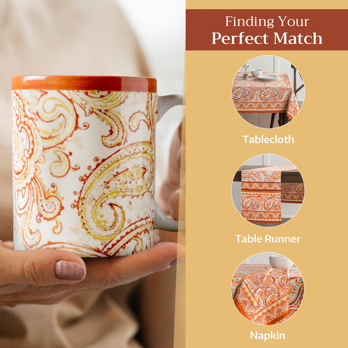 Palatial Paisley Fine Bone China Coffee Mugs