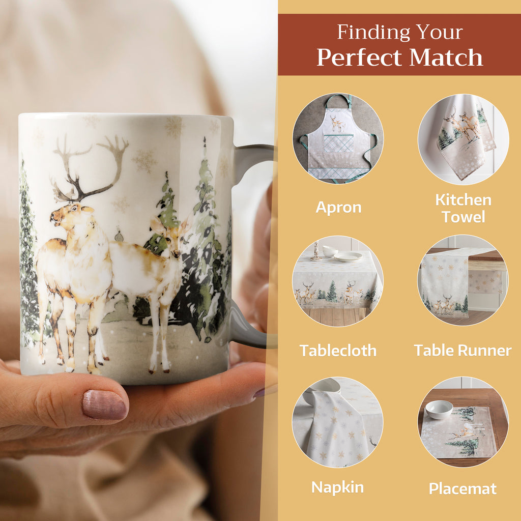 Deer In The Woods Fine Bone China Coffee Mugs