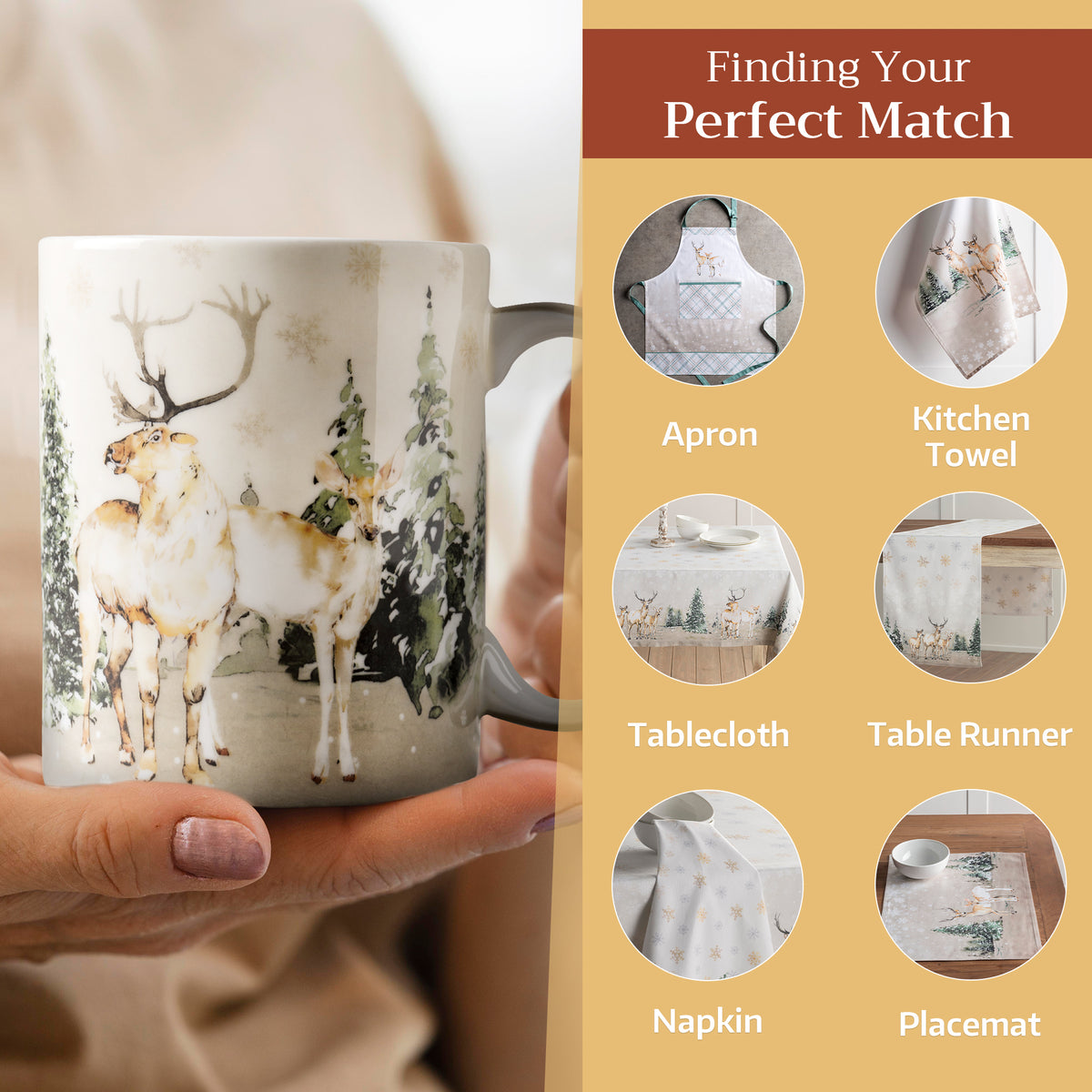 Deer In The Woods Fine Bone China Coffee Mugs