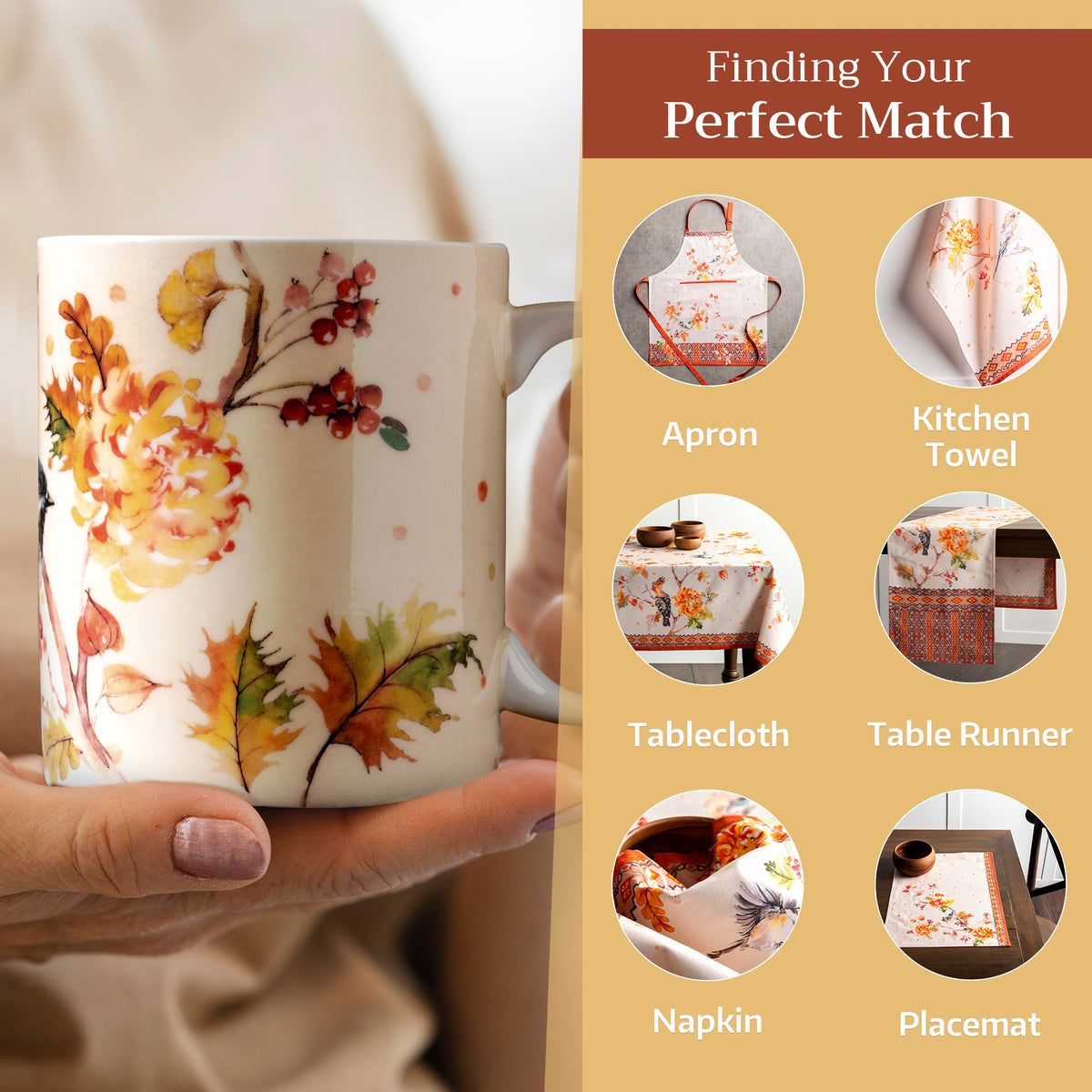 Kelim - Prairie Fine Bone China Coffee Mugs