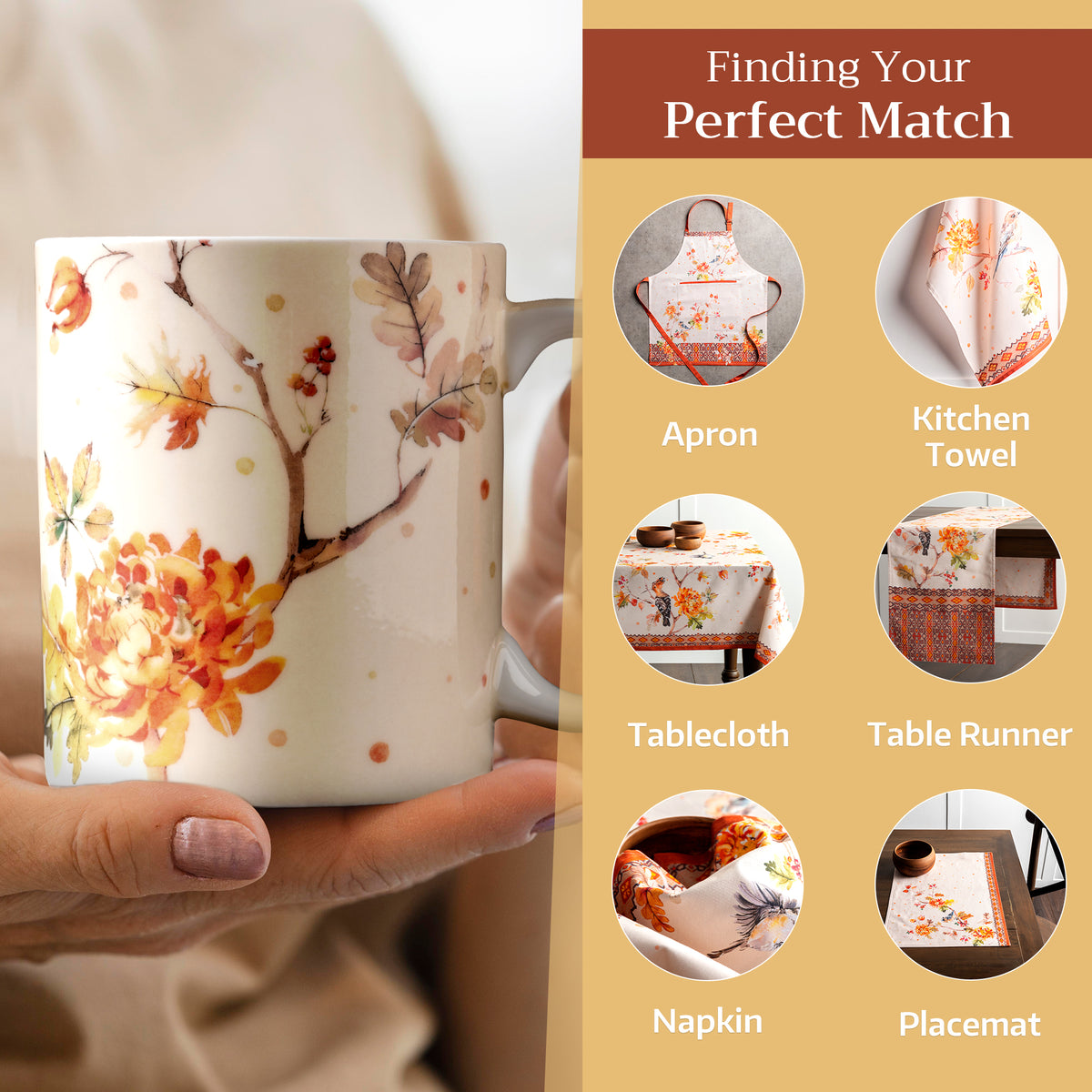 Kelim - Prairie Fine Bone China Coffee Mugs