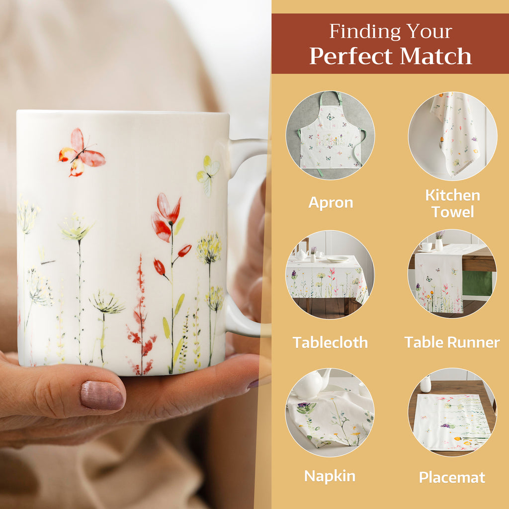 Botanical Fresh Fine Bone China Coffee Mugs