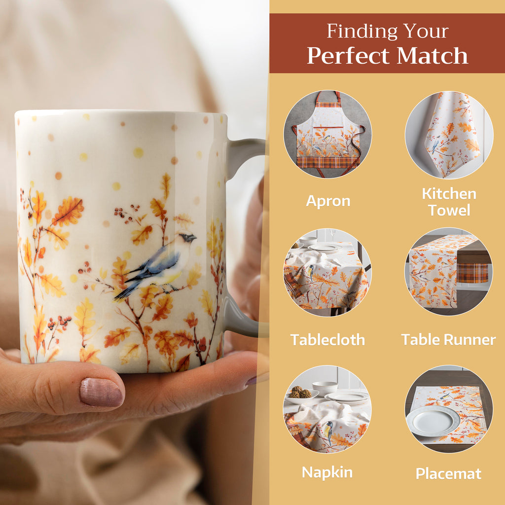 Oak Leaves Fine Bone China Coffee Mugs