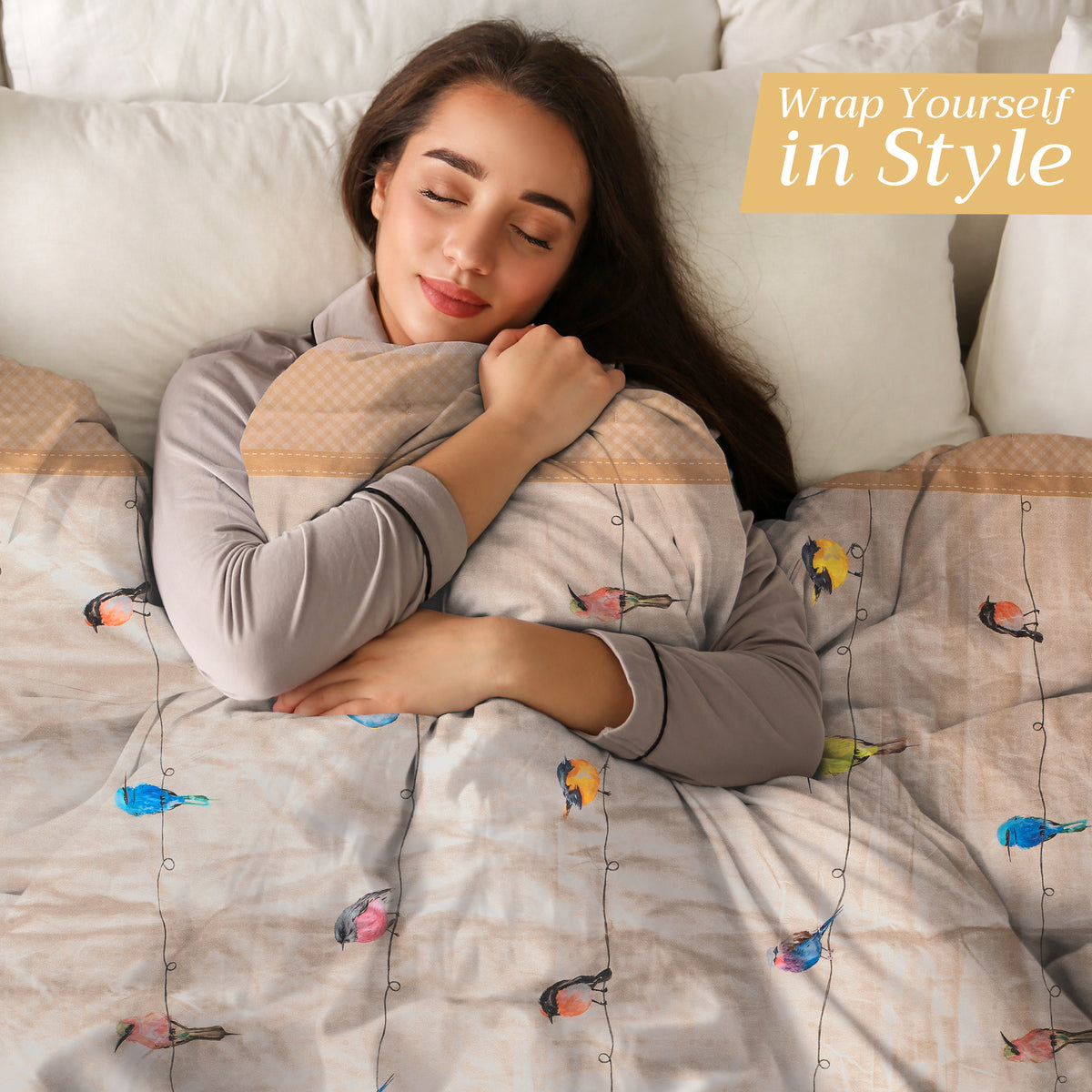 Birdies on Wire Throw Blankets