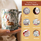 Holly Time Fine Bone China Coffee Mugs