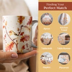 Oak Leaves Fine Bone China Coffee Mugs