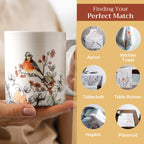 Whitish Shabby Chique Fine Bone China Coffee Mugs