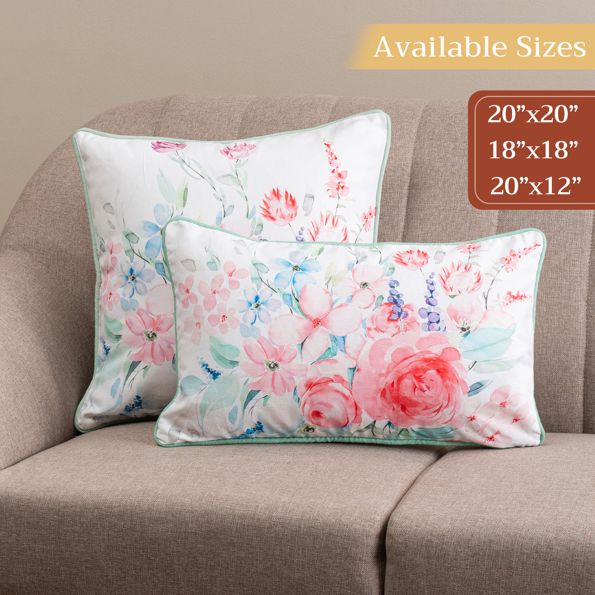 Pale Garden Throw Pillow Covers