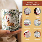 Holly Time Fine Bone China Coffee Mugs