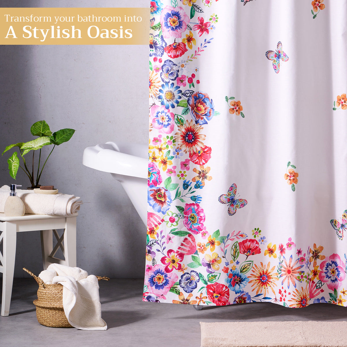 Happy Florals Shower Curtains
