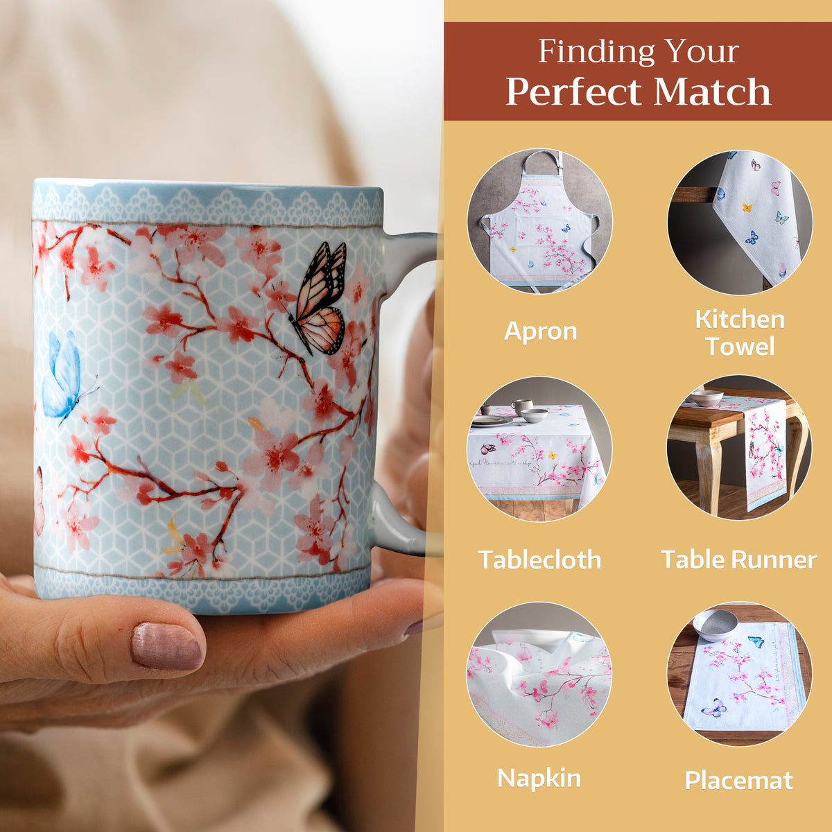 Blossoms in Spring Fine Bone China Coffee Mugs